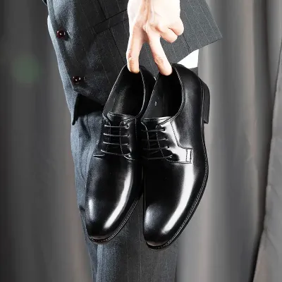 MEIERDEN LEATHER SHOES MEN'S BREATHABLE LACE-UP